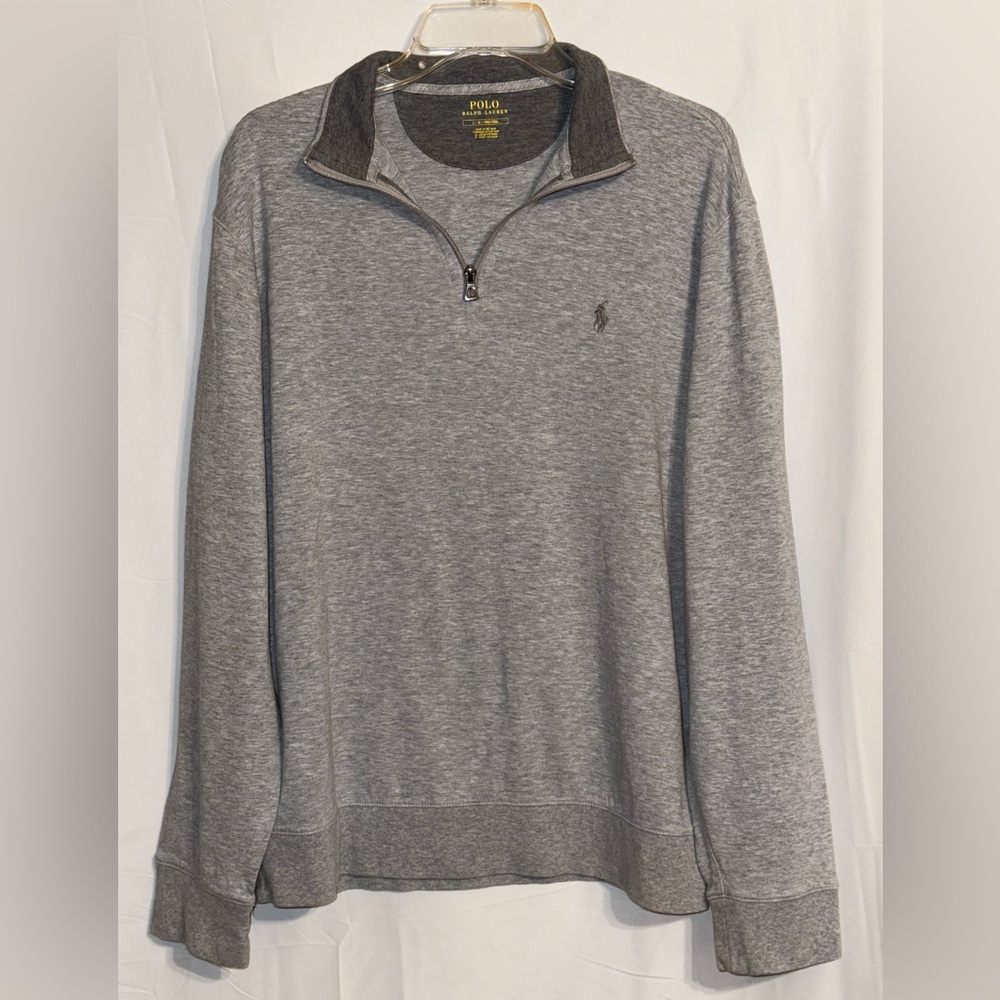 Polo Ralph Lauren Gray Quarter-Zip Pullover Size Large
